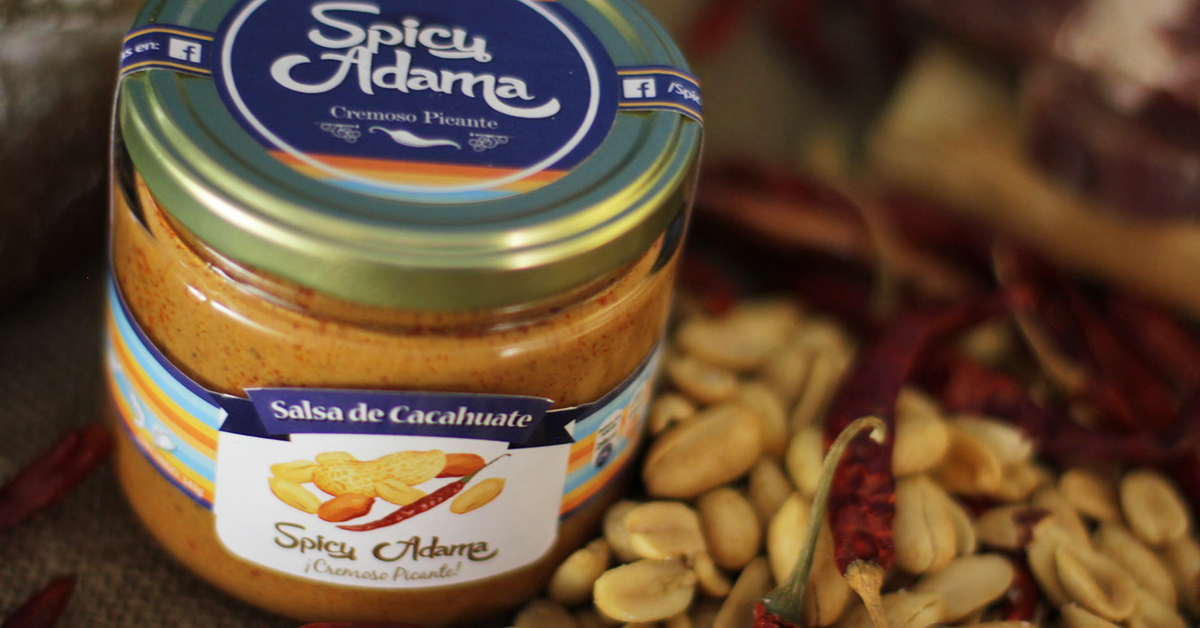 Diseño de Packaging - Spicy Adama - Salsa Cacahuate con Chile de Árbol