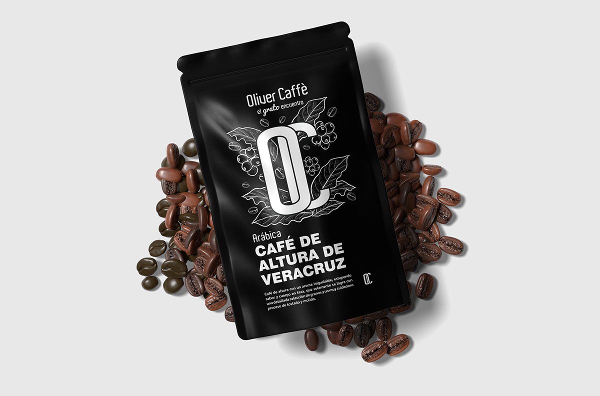 Packaging Poach para impresion en 1 Tinta - Oliver Caffè