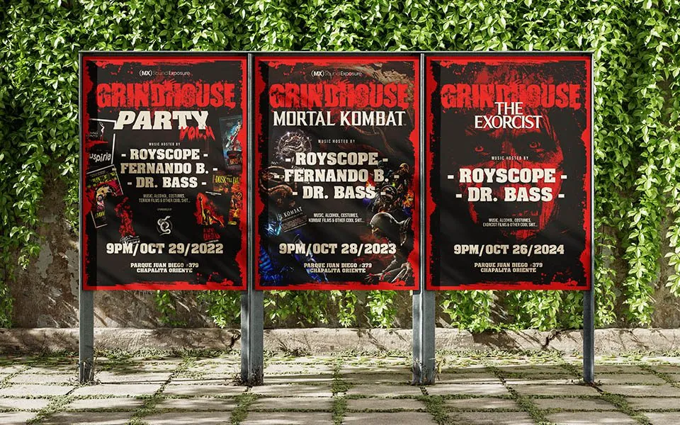Material Publicitario Posters Grindhouse Partys