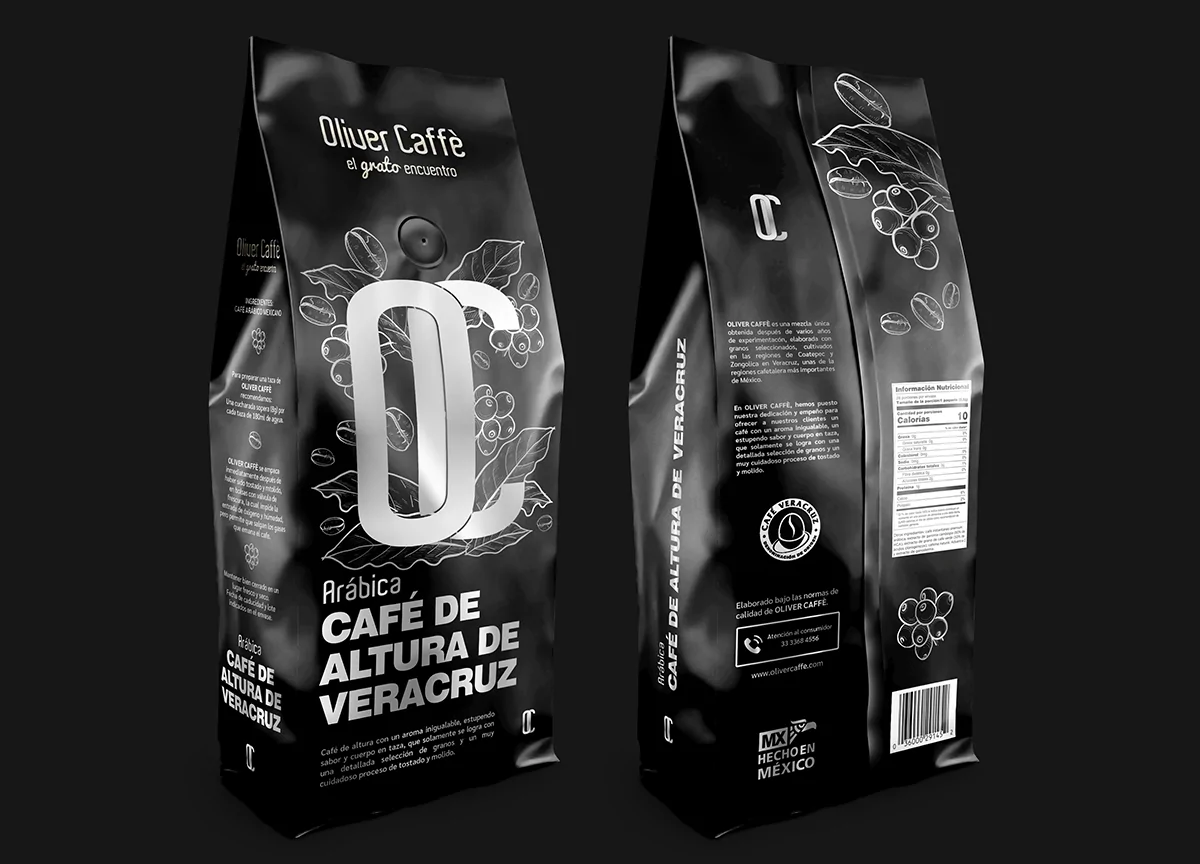 Packaging Trilaminado en impresion en 1 Tinta - Oliver Caffè