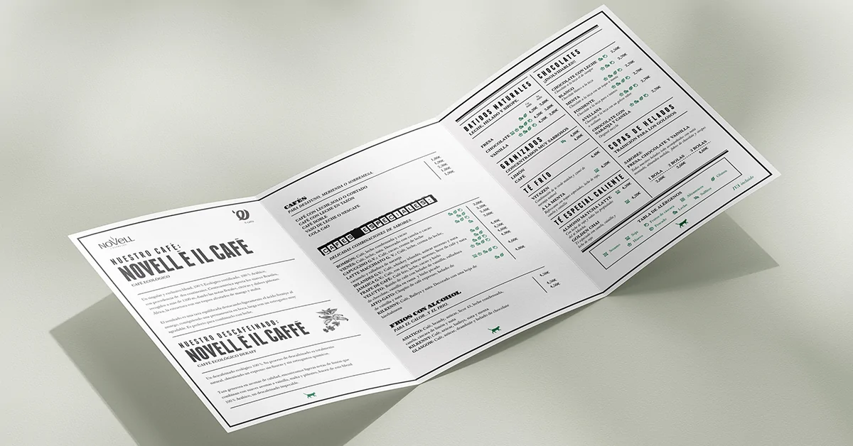 Diseño Layout de Menú - Interior - Gato Verde