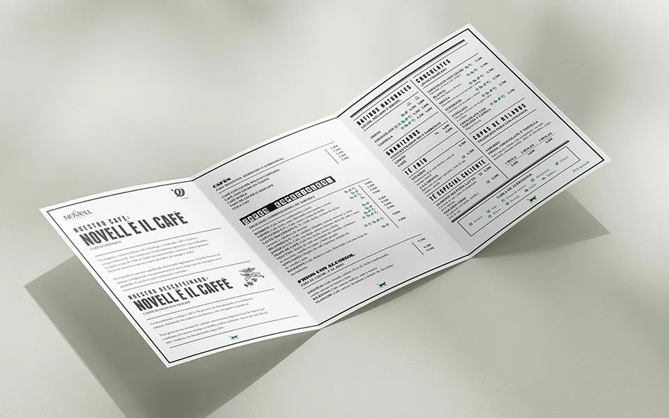 Diseño Layout de Menú - Interior - Gato Verde