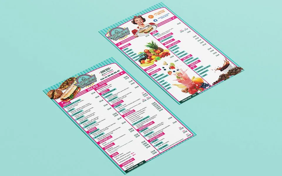 Diseño Layout de Menú - Tortas Retro
