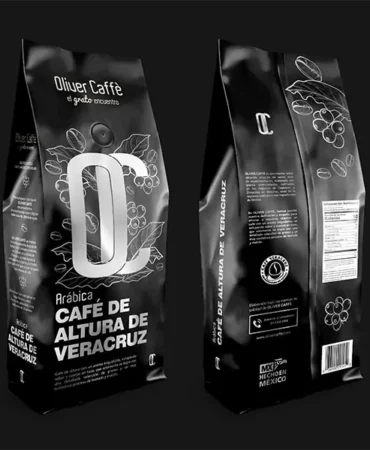 Diseño de packaging laminado con 1 tinta Oliver Caffe