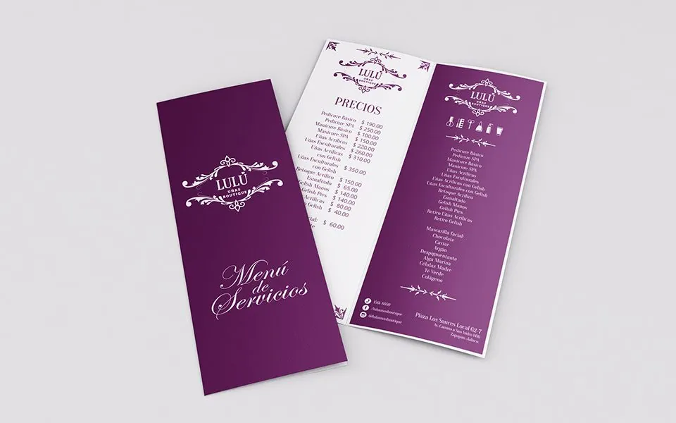 Layout Menú de Servicios - Lulú Uñas Boutique