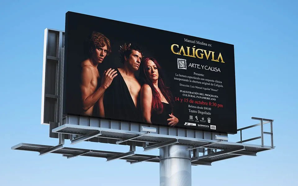 Material Publicitario para Espectacular Obra de Teatro Calígula