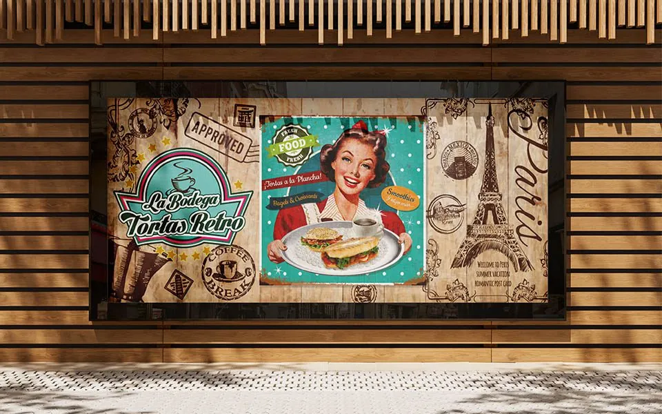 Material Publicitario para Tortas Retro